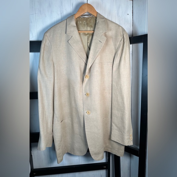Ermenegildo Zegna Custom 100% Linen Jacket Unlined, 48-extra T, DRYCLEANED, MINT - Picture 1 of 7